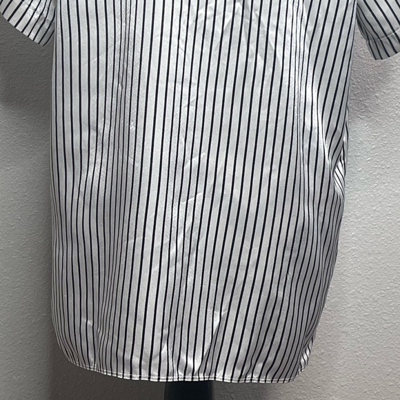 La Perla Satin Stiped Short-Sleeve Button Down Front Sz M Pajama Top - Picture 7 of 13